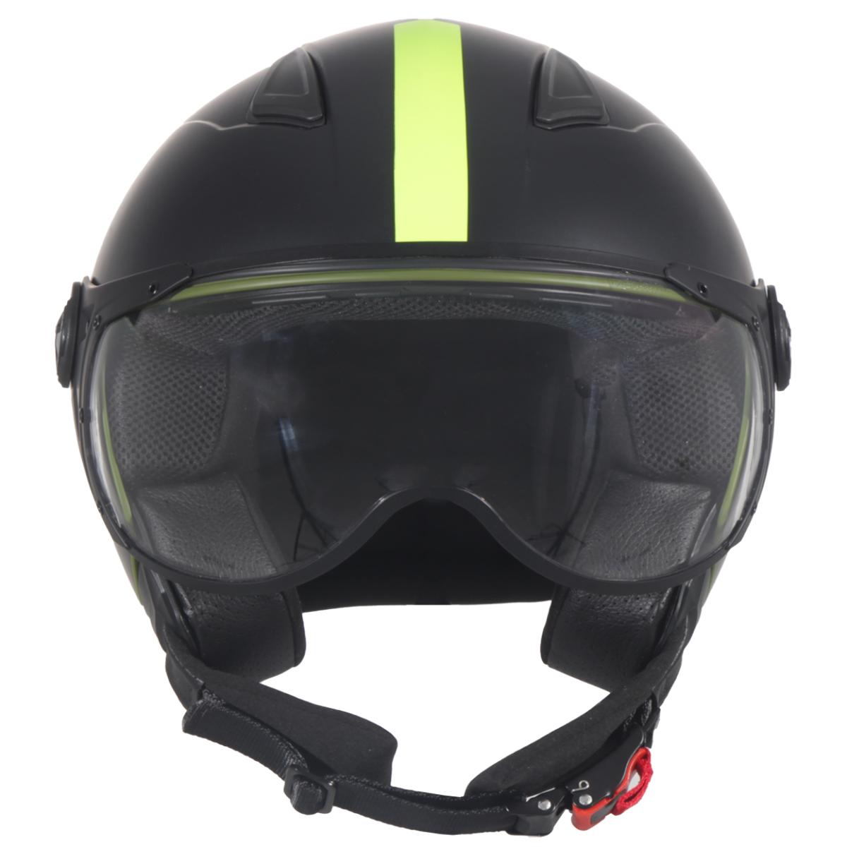 Casco Jet Vito Helmets MODA Verde Nero Giallo Fluo Opaco