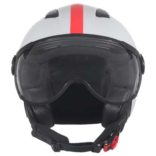 Casco Jet Vito Helmets MODA Grigio Chiaro Nero Rosso Opaco
