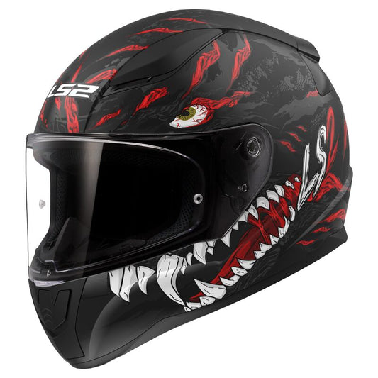 Casco Interale RAPID II FF353 KAIJU Matt Black Red White