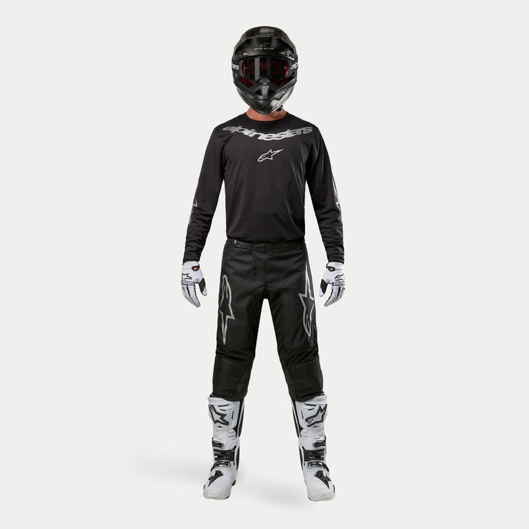 Completo Motocross Alpinestars Fluid Graphite Black Silver (Magl. M Pant. 32)