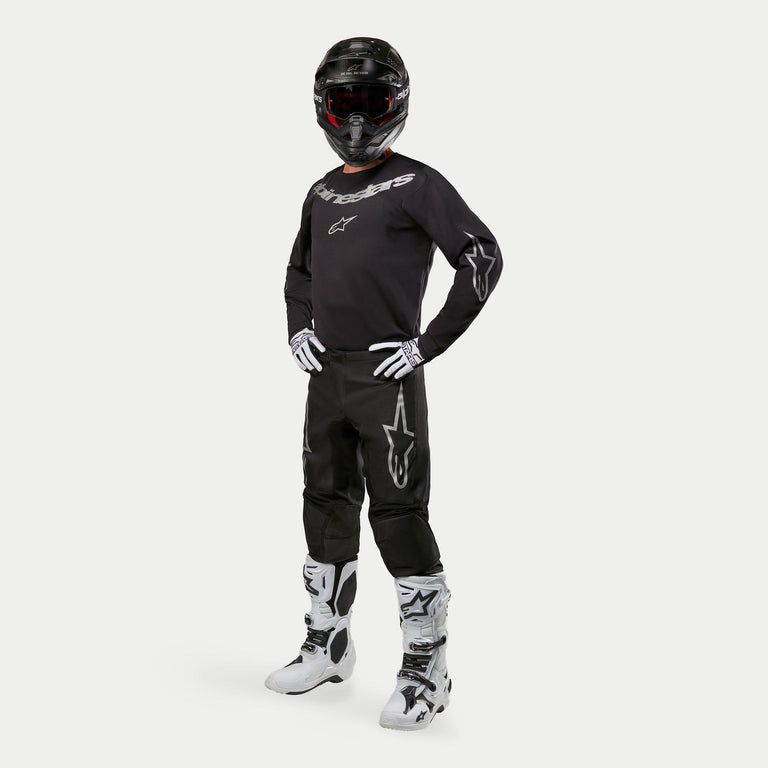 Completo Motocross Alpinestars Fluid Graphite Black Silver (Magl. M Pant. 32)