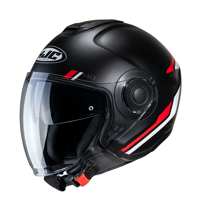Casco Jet i40 Paddy MC1SF Nero / Rosso / Bianco Opaco