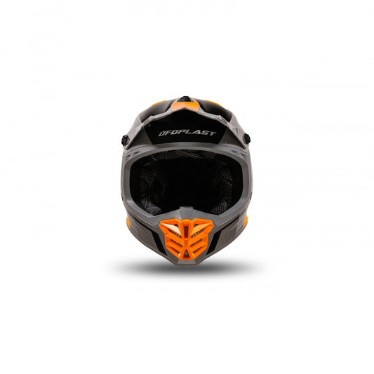 Casco Motocross Bimbo Ufo Plast Korey Jaking Grigio Arancione