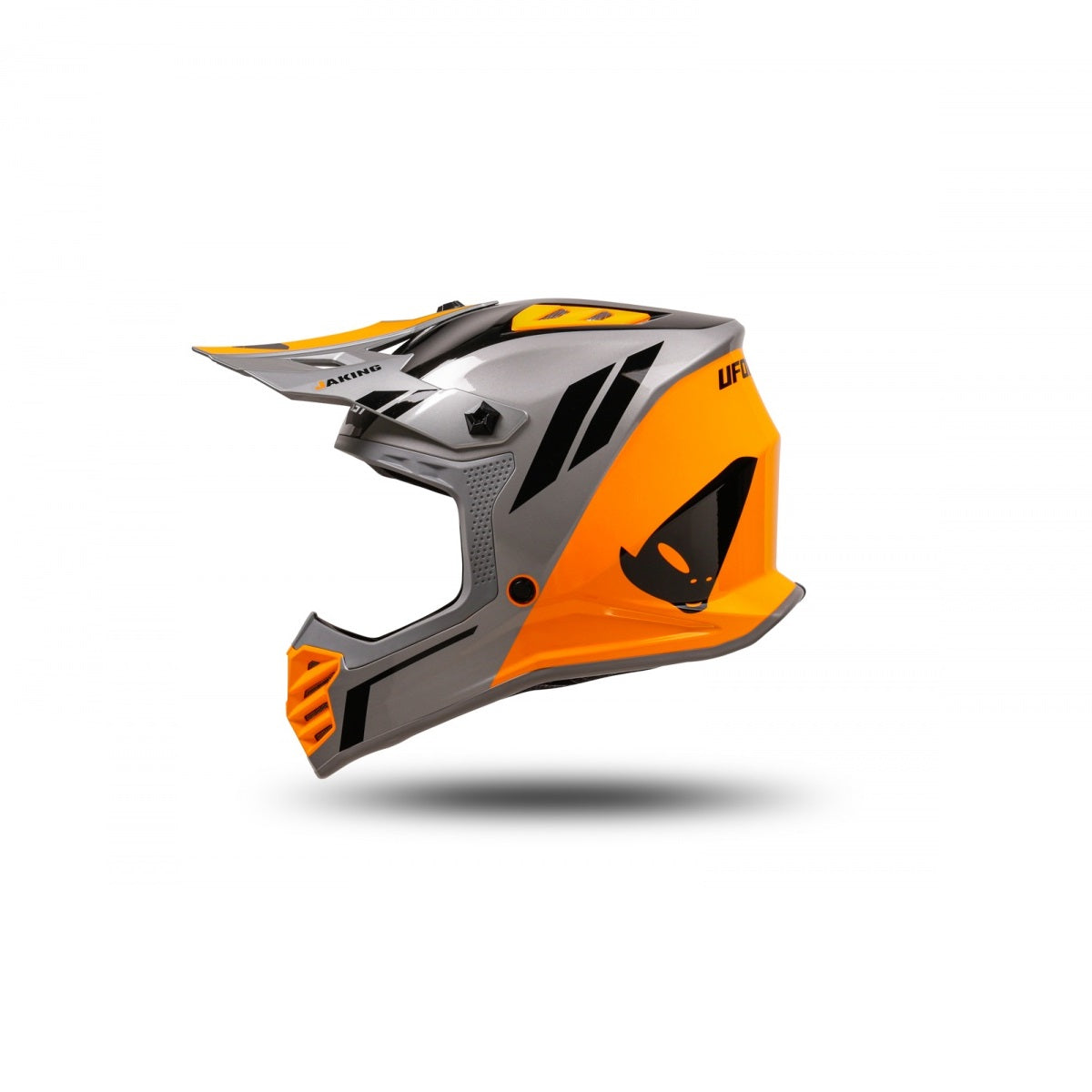 Casco Motocross Bimbo Ufo Plast Korey Jaking Grigio Arancione