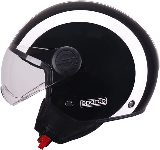 Casco Jet Sparco SP601 Nero Bianco Lucido