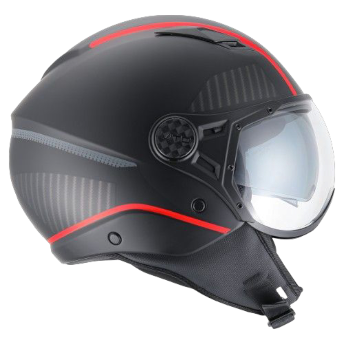 Casco Jet Vito Helmets Doppia Visiera Lavori Black Red