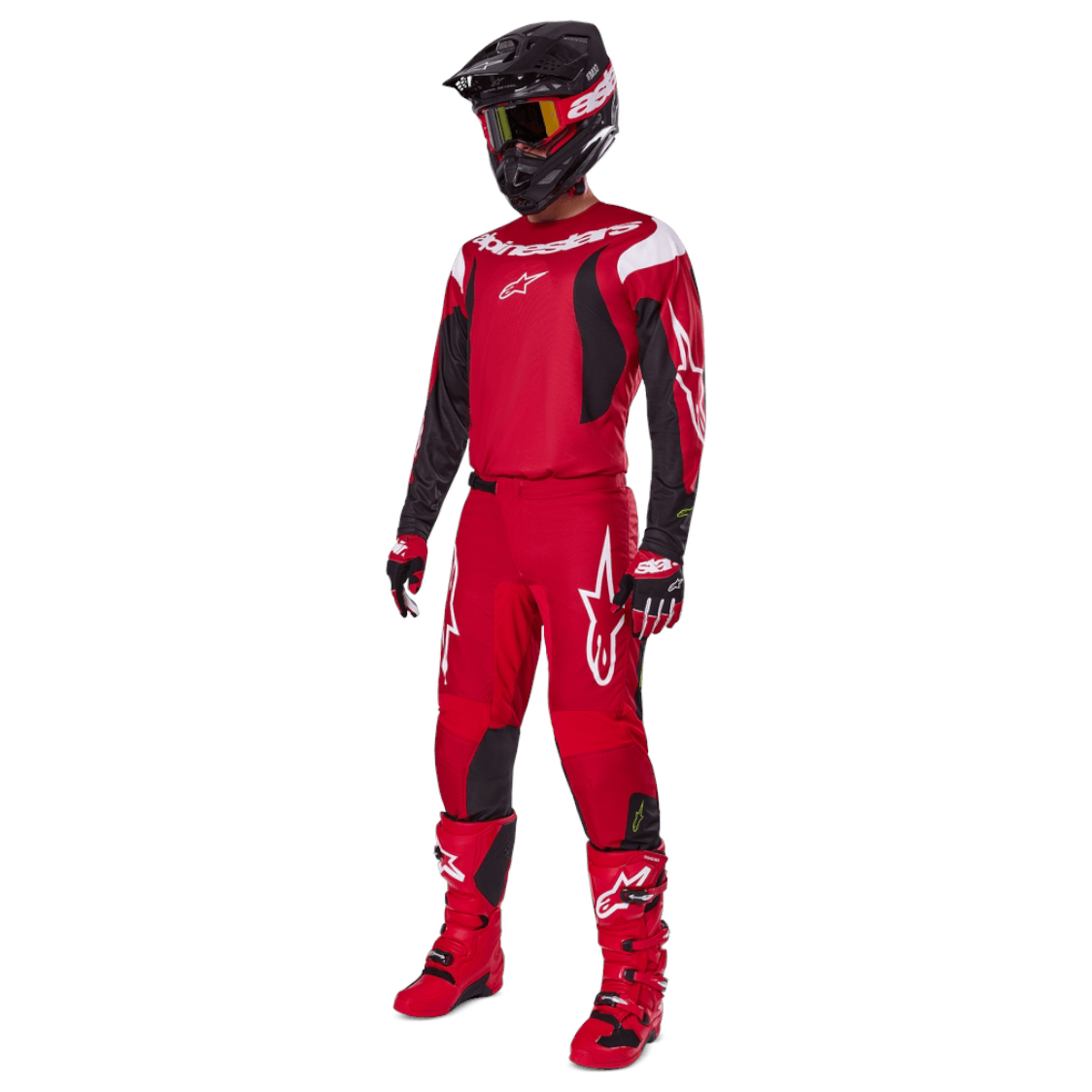 Completo Motocross Alpinestars Fluid Haul Bright Red Black (Magl. M Pant. 32)