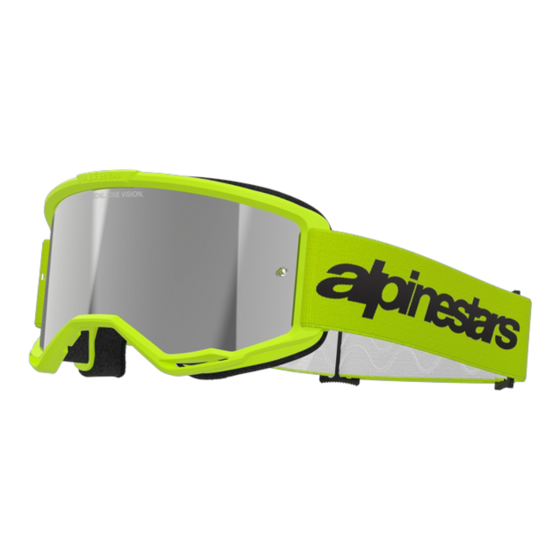 Maschera Motocross Alpinestars Vision 3 Wordmark Goggle Yellow Fluo Mirror Silver