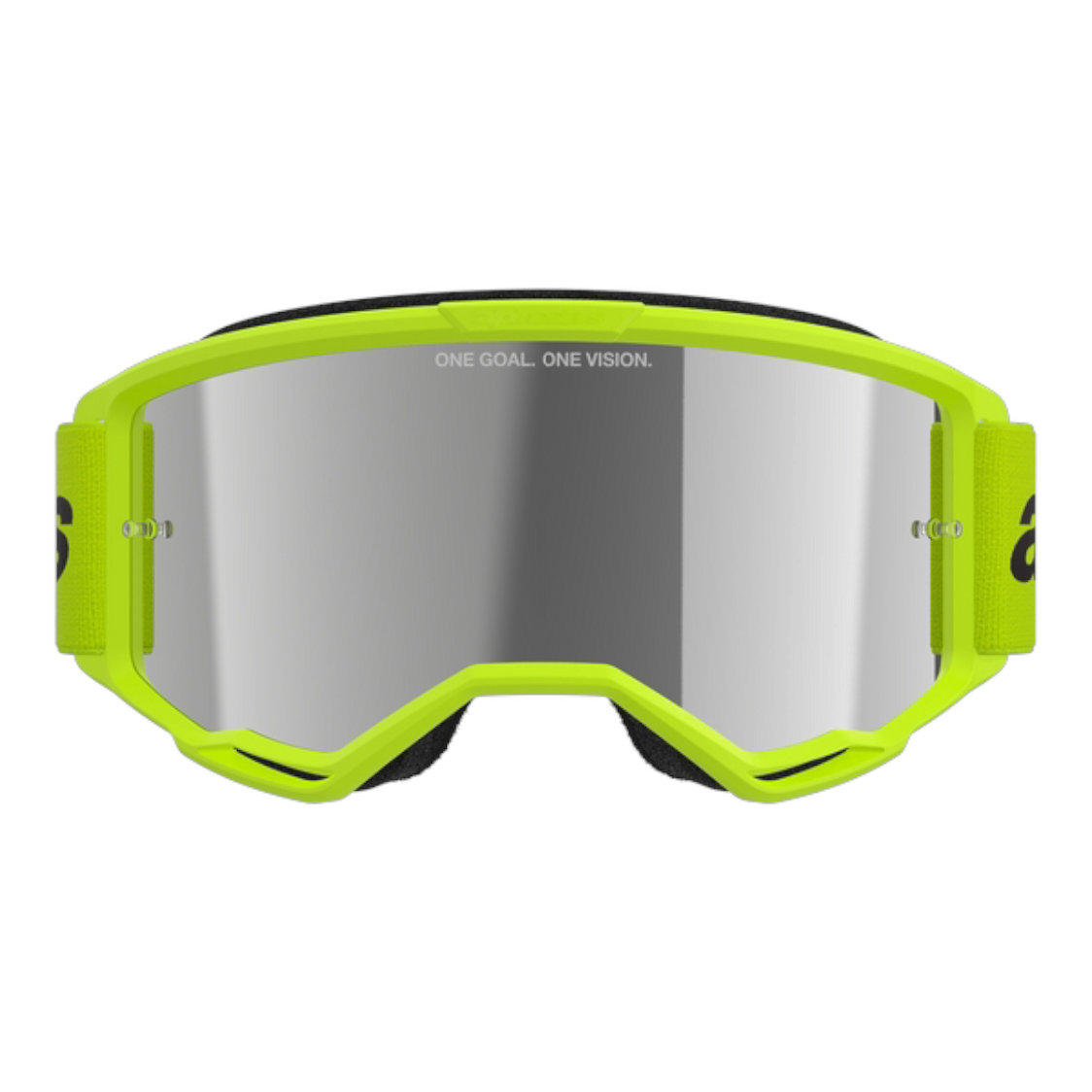 Maschera Motocross Alpinestars Vision 3 Wordmark Goggle Yellow Fluo Mirror Silver