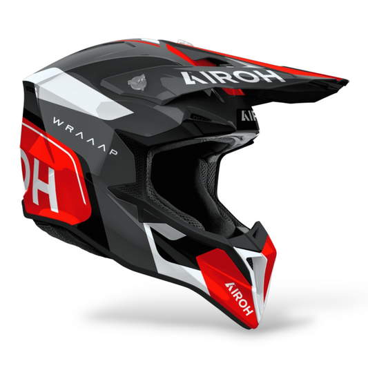 Casco Motocross Airoh Wraaap Conquer Red Gloss