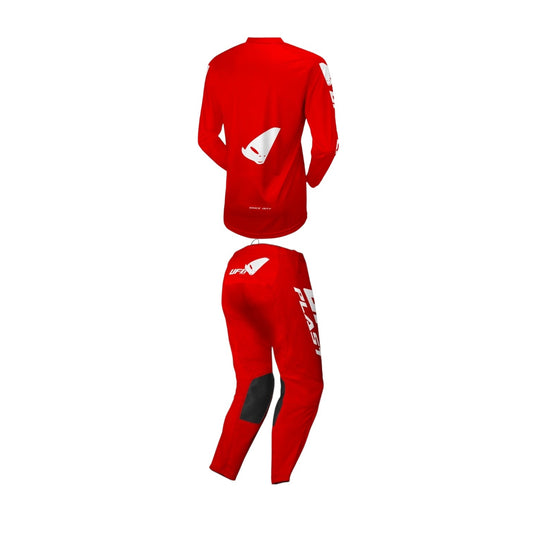 Completo Motocross Bimbo UFO PLAST RADIAL Rosso (Magl. XS Pant. 38)