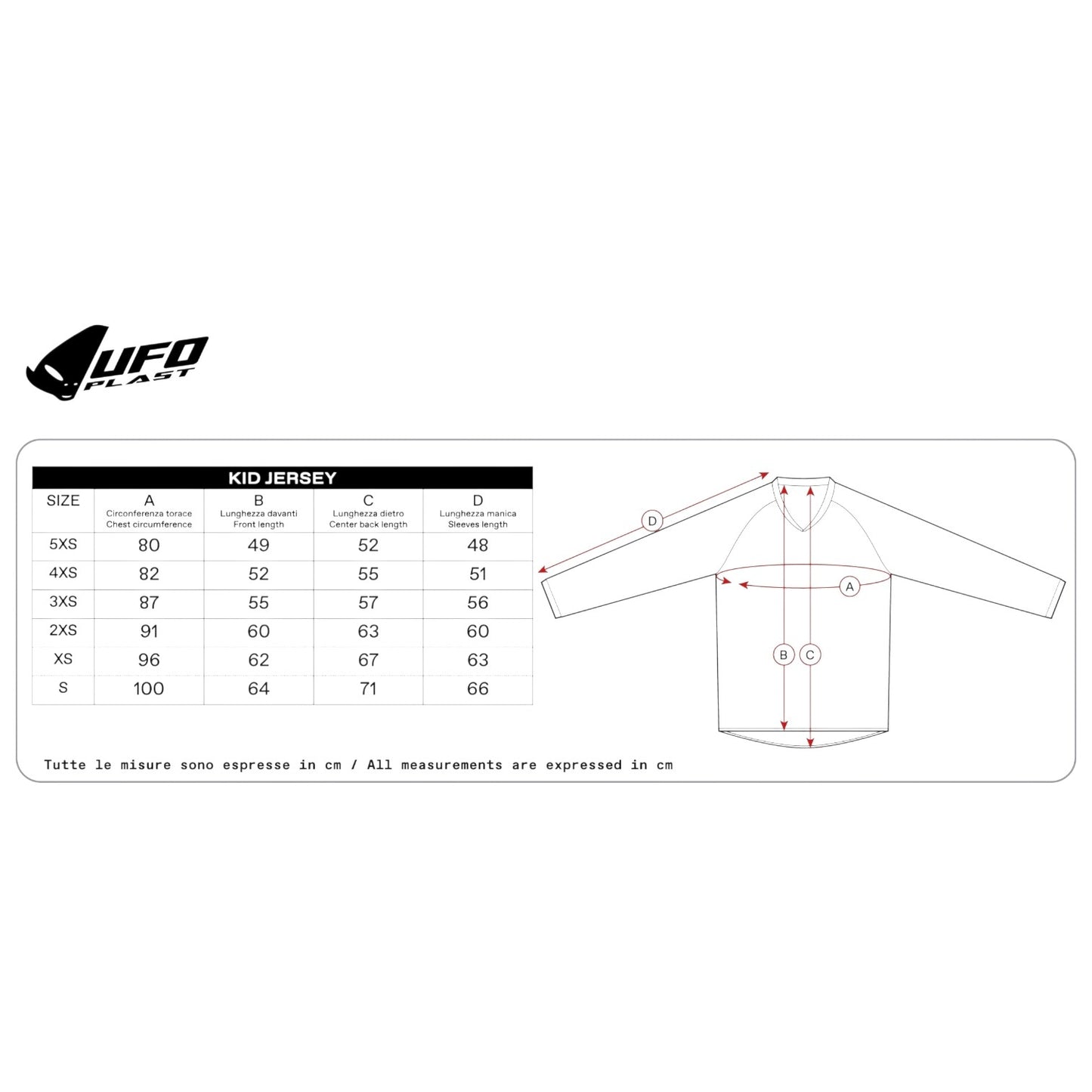Completo Motocross Bimbo UFO PLAST RADIAL Rosso (Magl. XS Pant. 38)