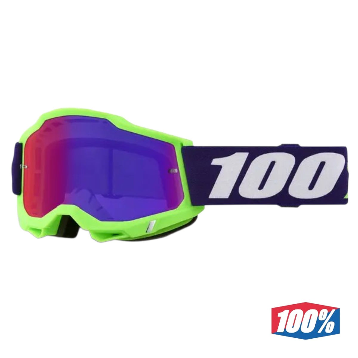 Maschera Motocross 100% Accuri 2 Goggle SATISFY Lente Specchiata Purple