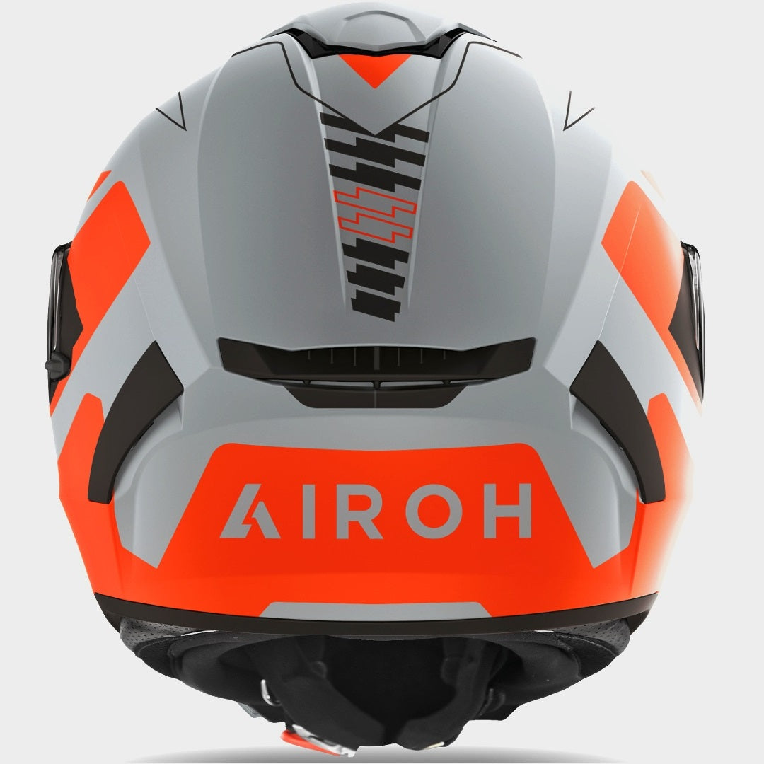 Casco Integrale Airoh Spark Rise Grigio Nero Arancione Fluo Opaco SPRI32