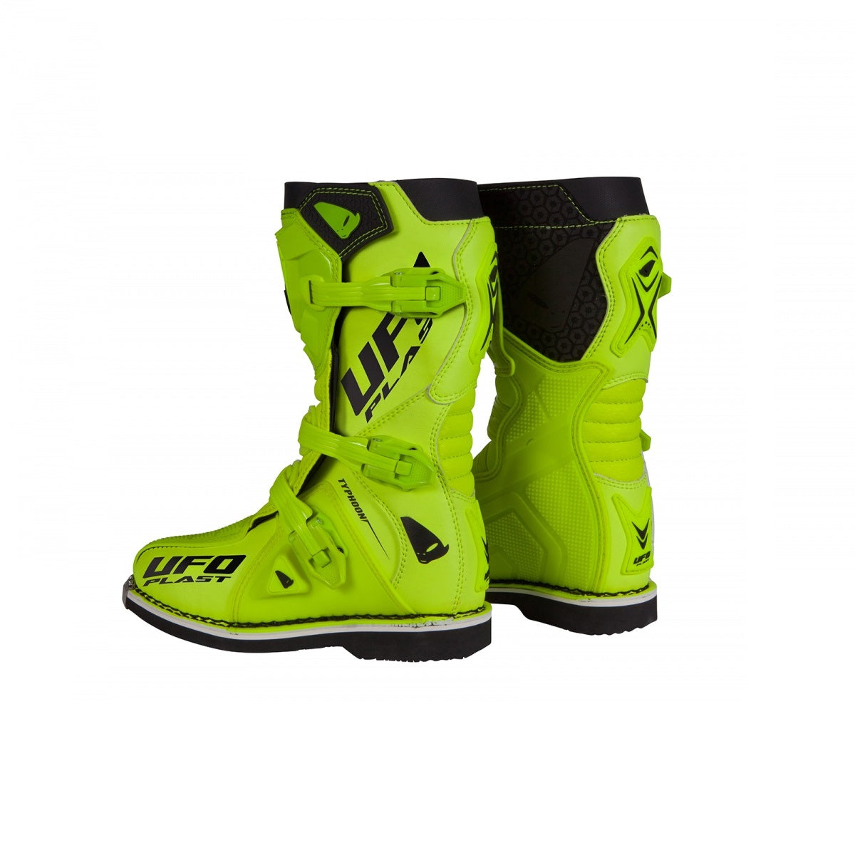 Stivali Motocross Bimbo Ufo Plast Typhoon Giallo Fluo