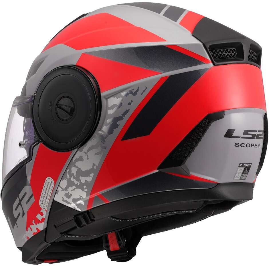 Casco Modulare LS2 FF902 Scope II Oxyd Grey Red-06