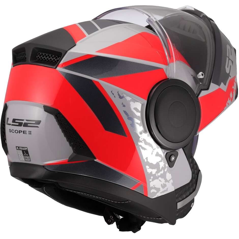 Casco Modulare LS2 FF902 Scope II Oxyd Grey Red-06