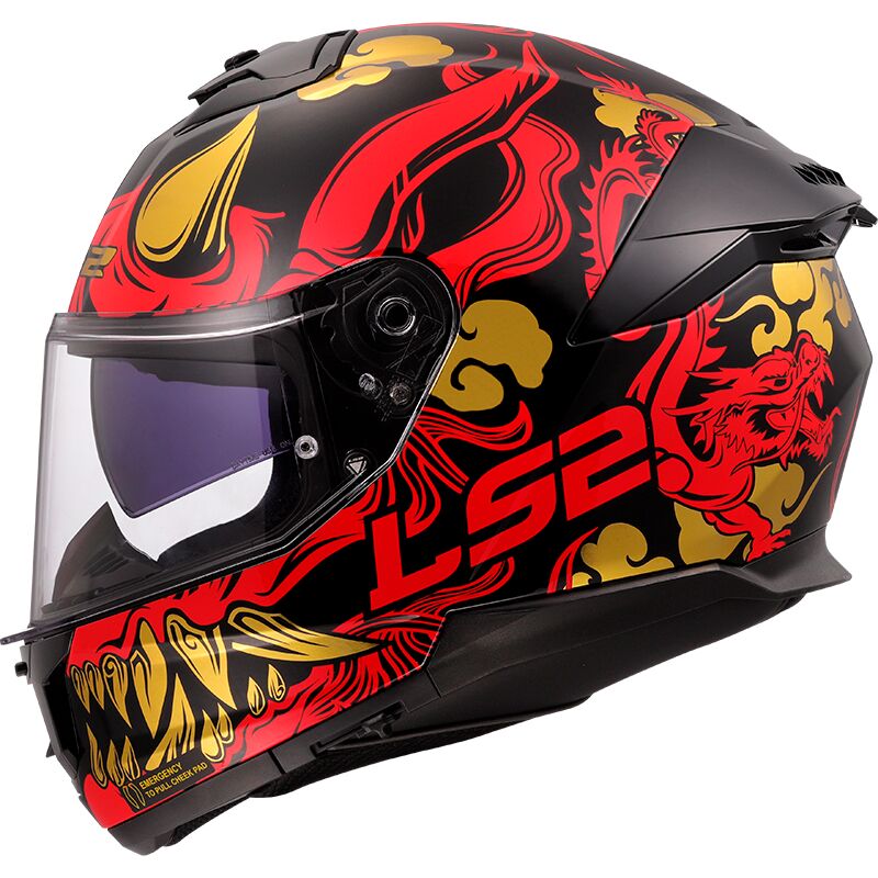 Casco Integrale LS2 STREAM II FF808 DRAKO Gloss Black Red