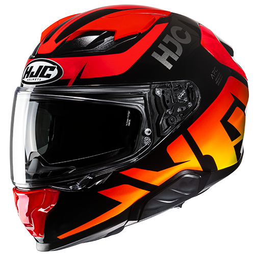 Casco Integrale HJC F71 BARD MC1 Rosso Nero Arancione Giallo Lucido