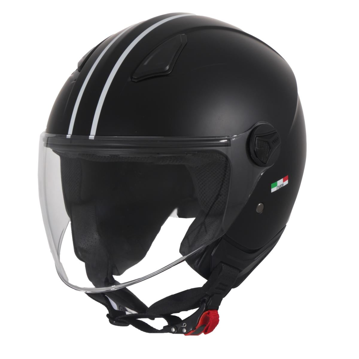 Casco Jet Bimbo Vito Helmets Moda Nero Opaco