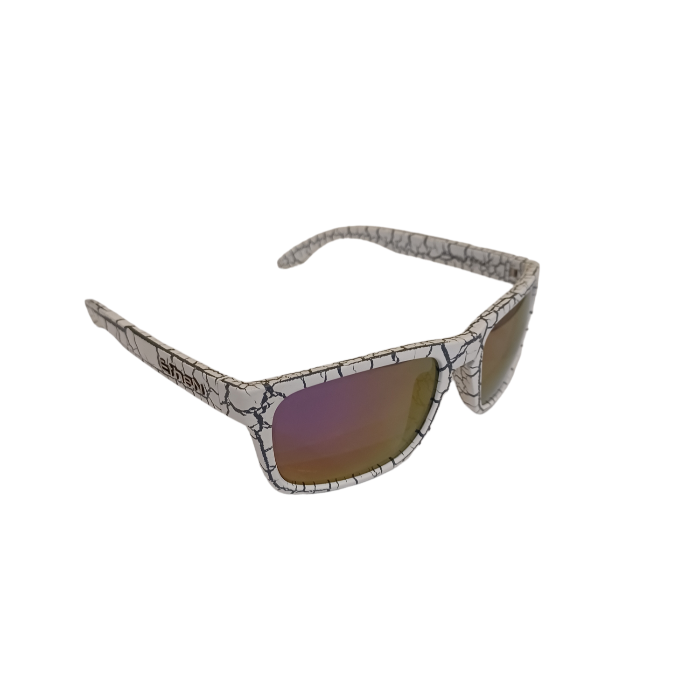 Occhiali da Sole Ethen Ice Craquele Bianco Lente Viola