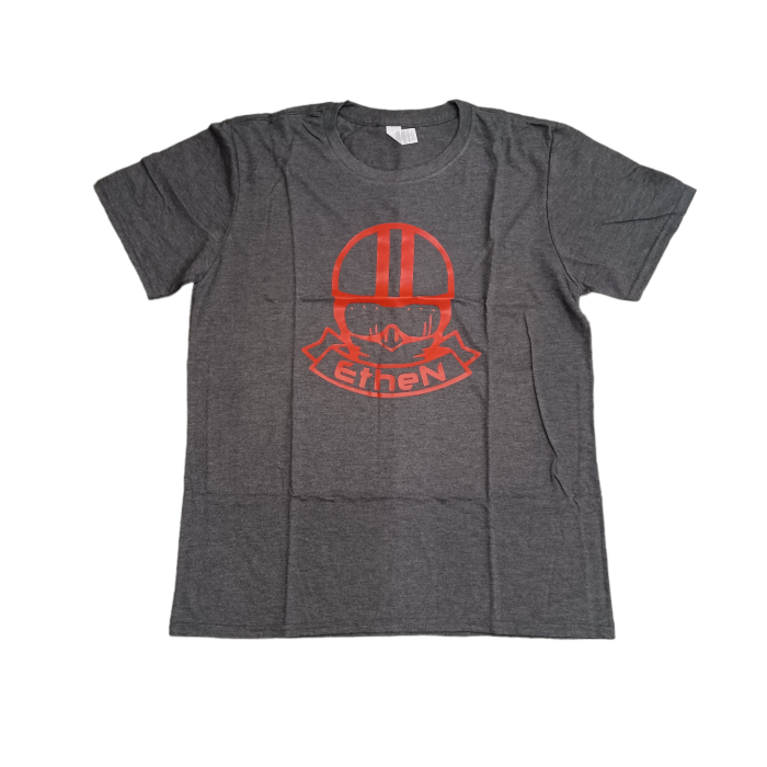 T-Shirt Ethen Grigia Logo Rosso