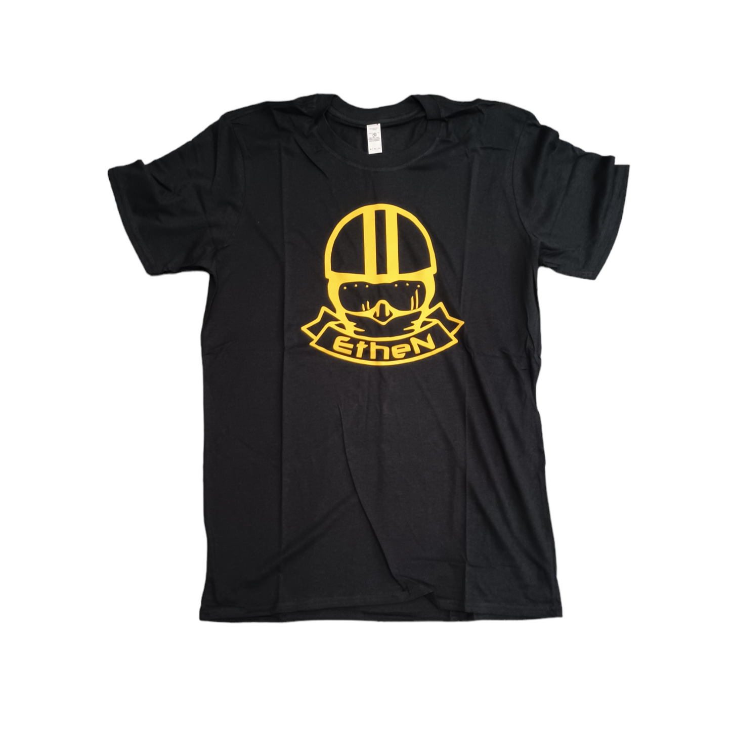 T-Shirt Ethen Nera Logo Giallo
