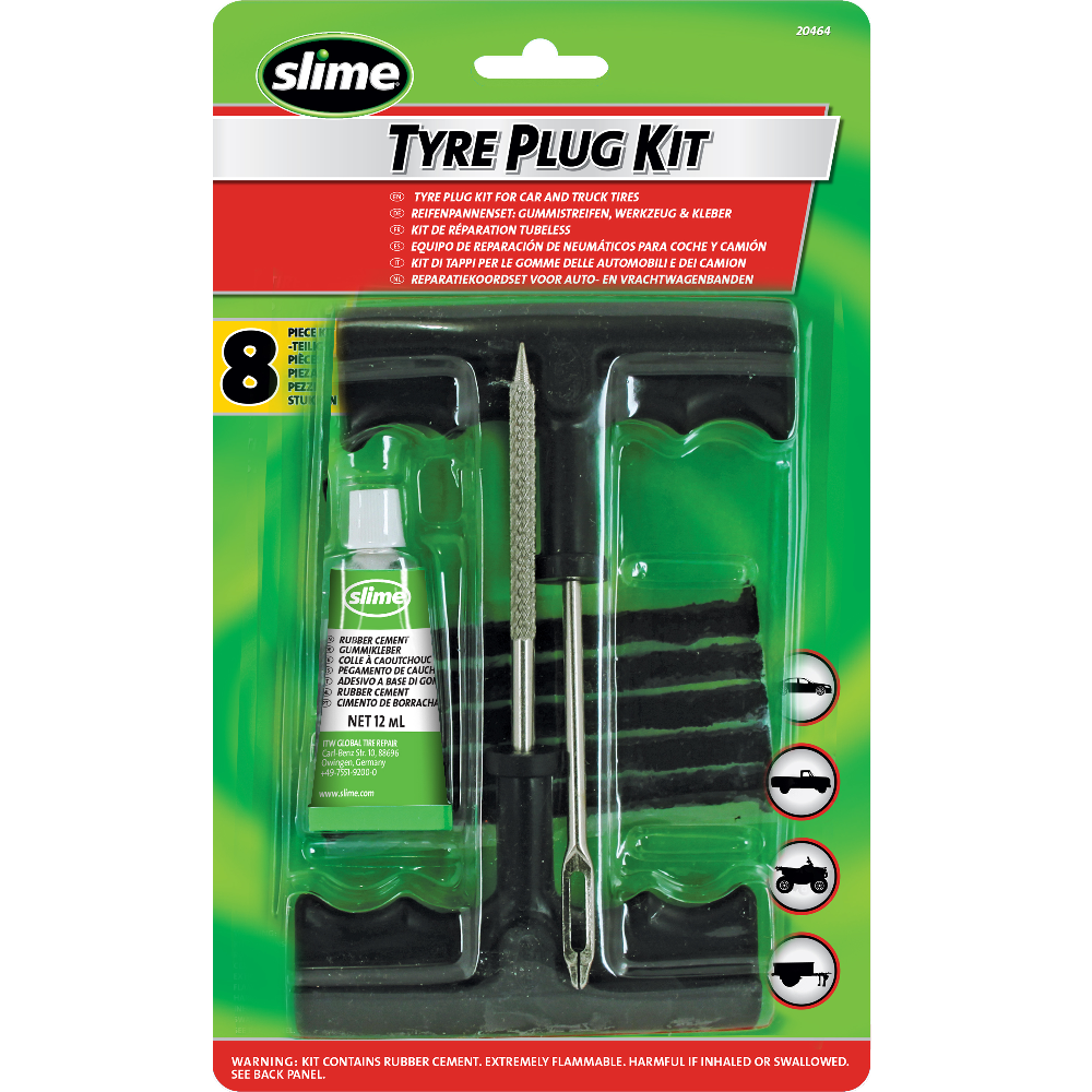 Kit Riparazione Pneumatici Tubeles Slime Tyre Plug Kit