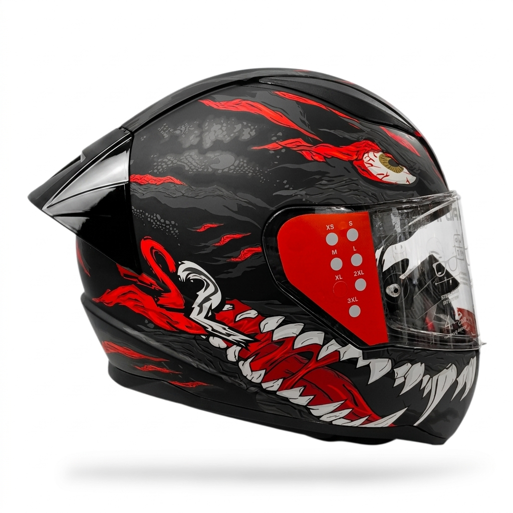 Casco Integrale LS2 FF353 RAPID II KAIJU Matt Black Red White VERSIONE SPOILER