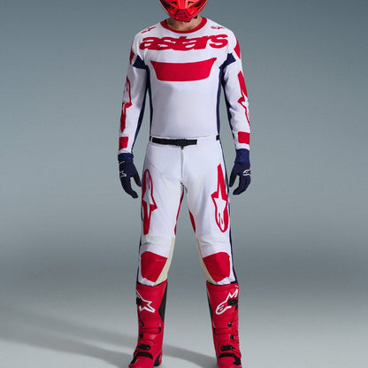 Completo Motocross Alpinestars Racer Riway White Blue Red (Magl. M Pant. 32)
