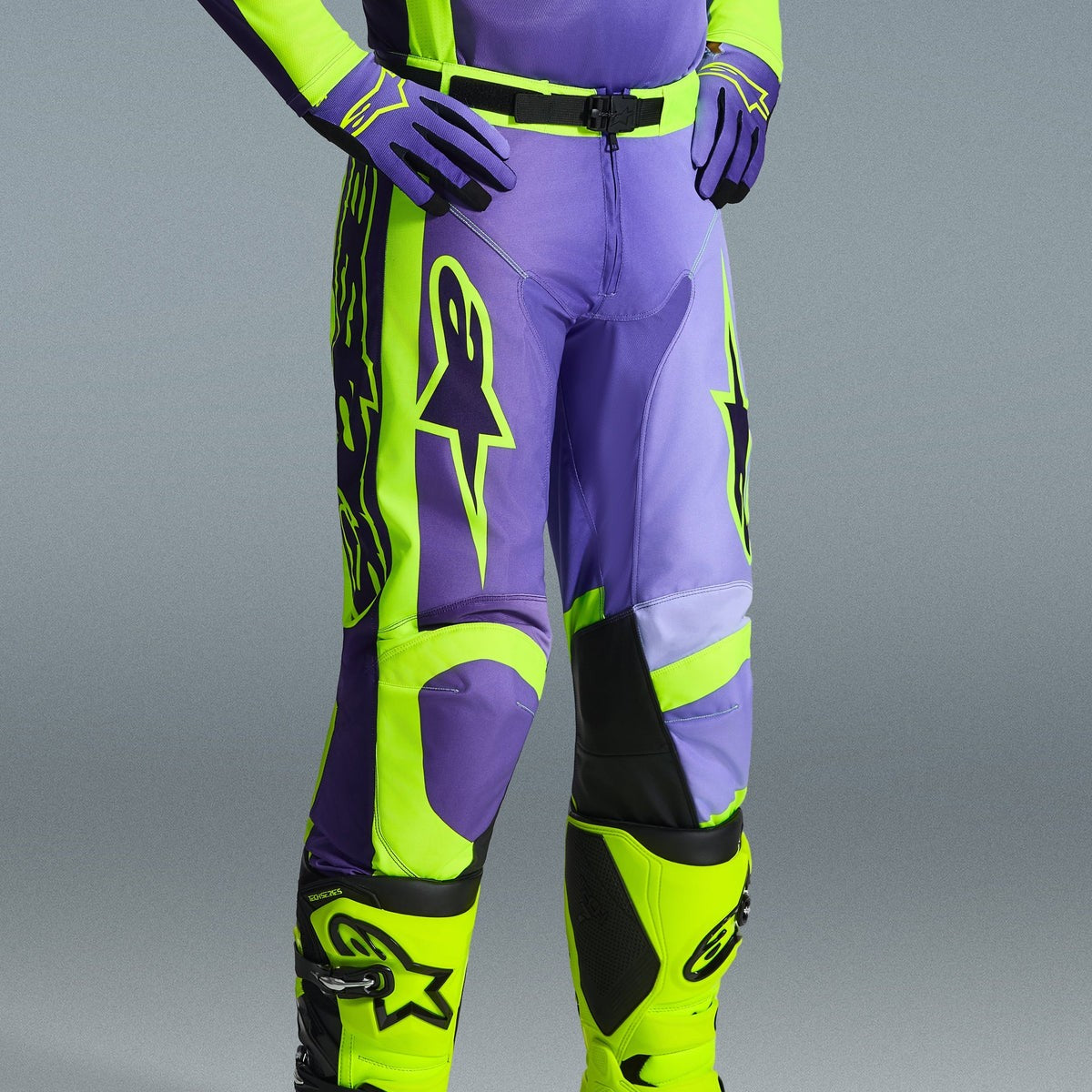 Completo Motocross Alpinestars Racer Portl Purple Yellow Fluo (Magl. M Pant. 32)