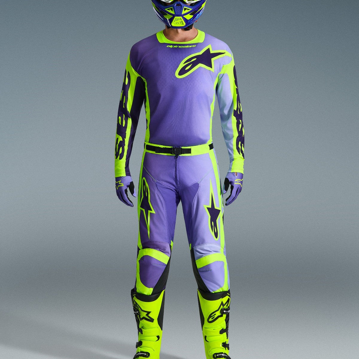 Completo Motocross Alpinestars Racer Portl Purple Yellow Fluo (Magl. M Pant. 32)