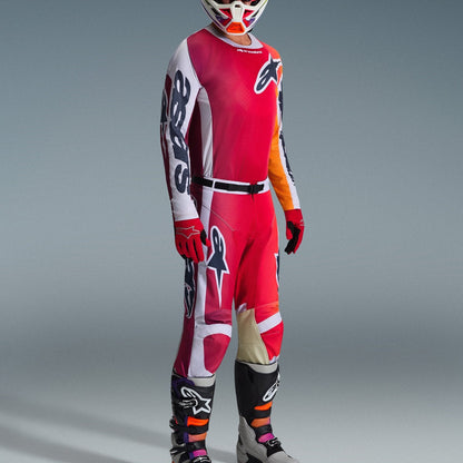 Completo Motocross Alpinestars Racer Portl Red Light Gray Dark Gray (Magl. L Pant. 34)