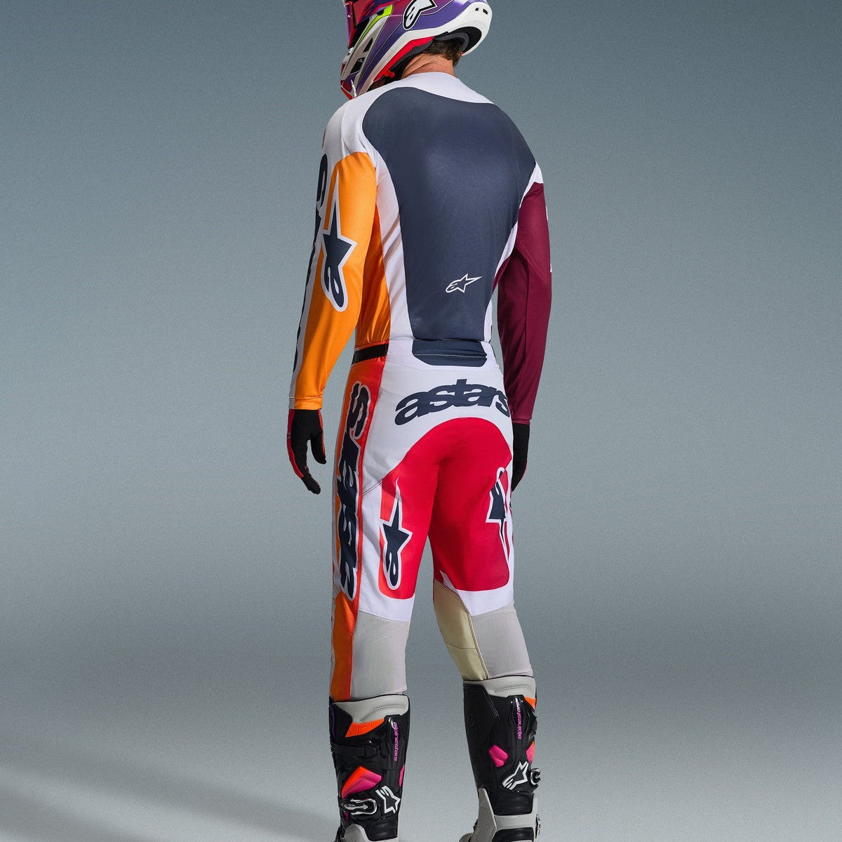 Completo Motocross Alpinestars Racer Portl Red Light Gray Dark Gray (Magl. L Pant. 34)