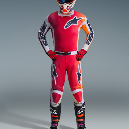 Completo Motocross Alpinestars Racer Portl Red Light Gray Dark Gray (Magl. L Pant. 34)