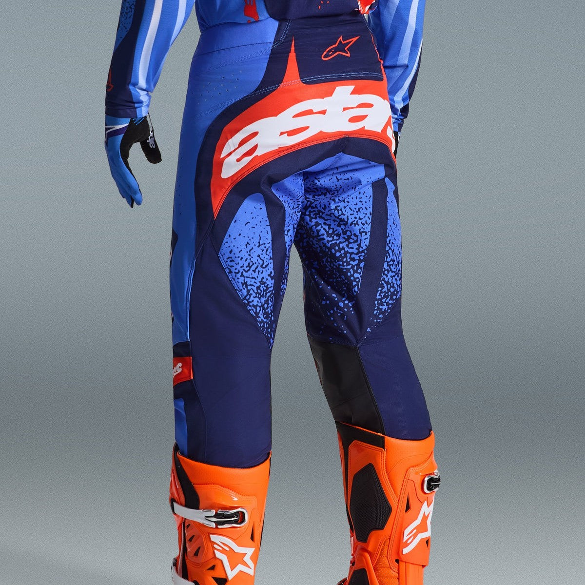 Completo Motocross Alpinestars Techstar Nomur Dark Navy Orange Ucla Blue (Magl. L Pant. 34)