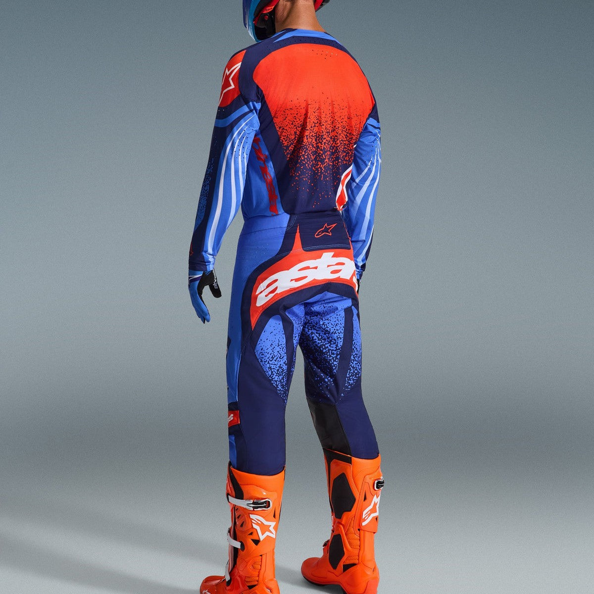 Completo Motocross Alpinestars Techstar Nomur Dark Navy Orange Ucla Blue (Magl. L Pant. 34)