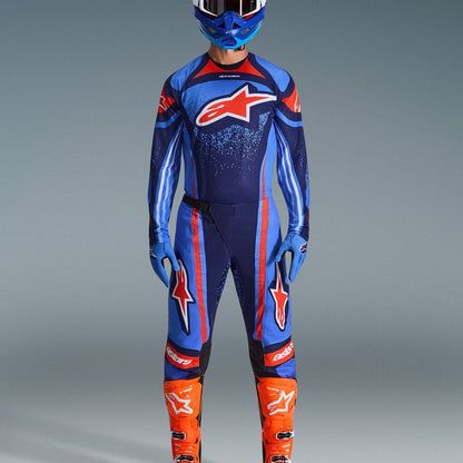 Completo Motocross Alpinestars Techstar Nomur Dark Navy Orange Ucla Blue (Magl. L Pant. 34)
