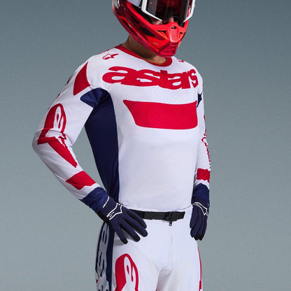 Completo Motocross Alpinestars Racer Riway White Blue Red (Magl. M Pant. 32)