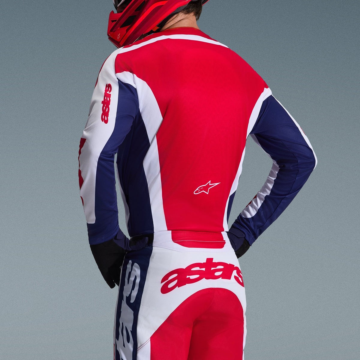 Completo Motocross Alpinestars Racer Riway White Blue Red (Magl. M Pant. 32)