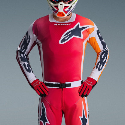 Completo Motocross Alpinestars Racer Portl Red Light Gray Dark Gray (Magl. L Pant. 34)