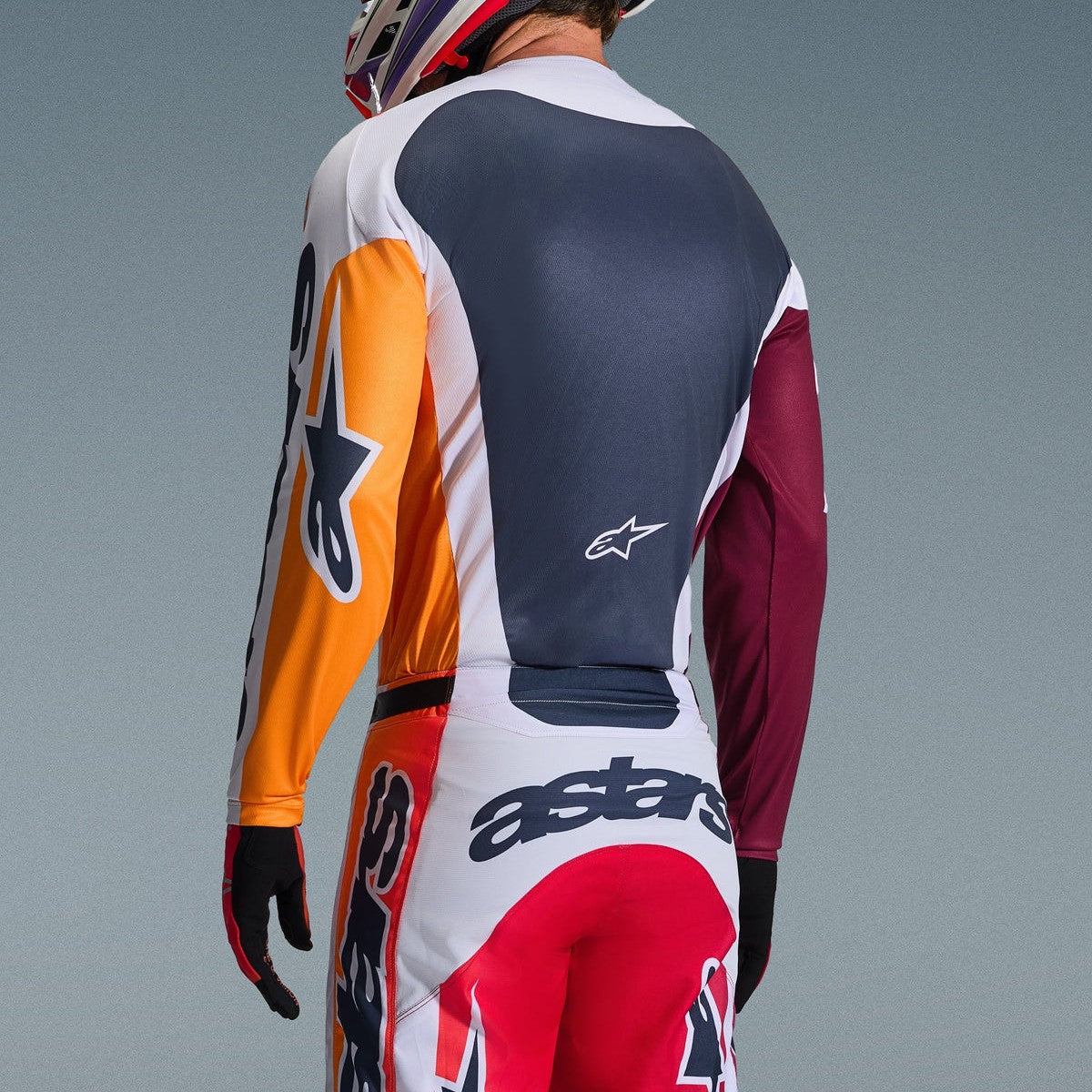 Completo Motocross Alpinestars Racer Portl Red Light Gray Dark Gray (Magl. L Pant. 34)