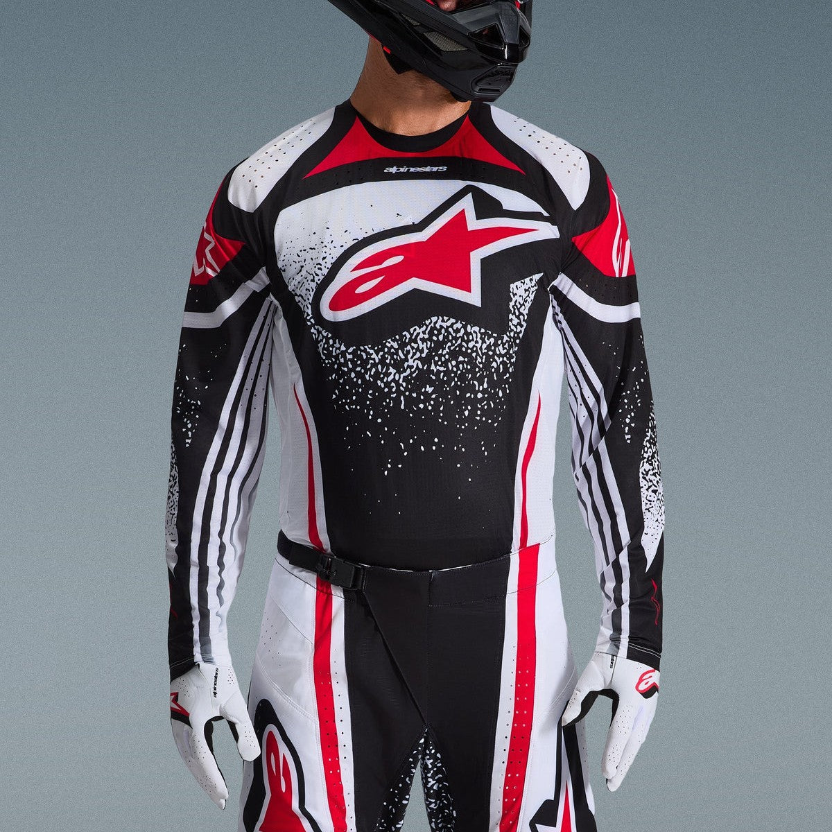 Completo Motocross Alpinestars Techstar Nomur Black White Red (Magl. L Pant. 34)