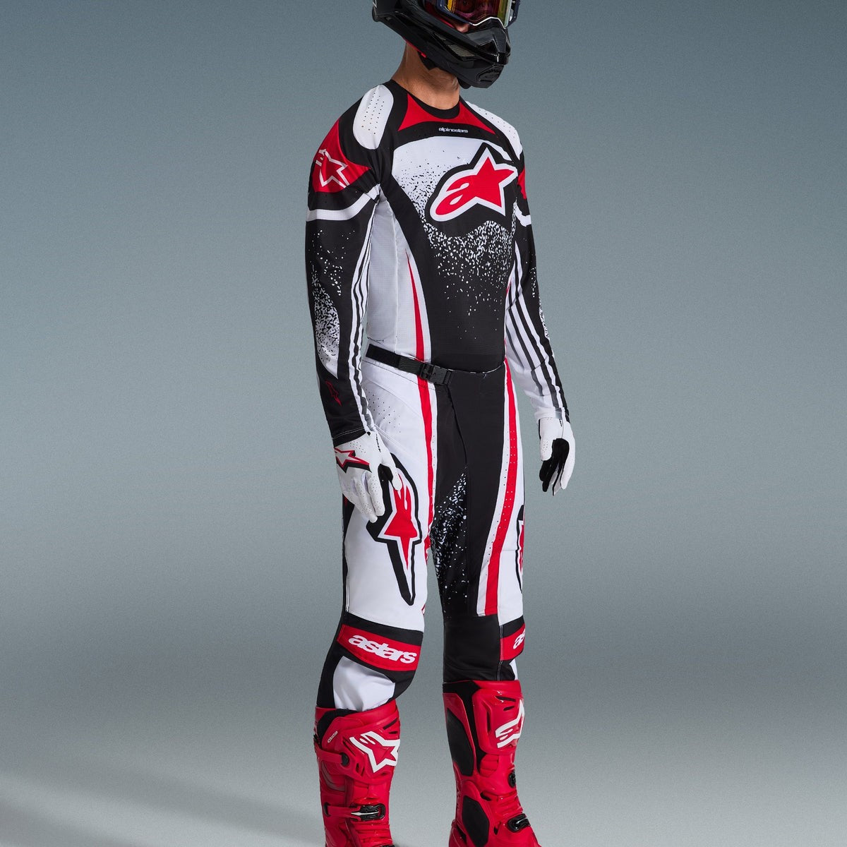 Completo Motocross Alpinestars Techstar Nomur Black White Red (Magl. L Pant. 34)