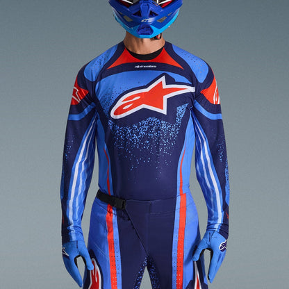 Completo Motocross Alpinestars Techstar Nomur Dark Navy Orange Ucla Blue (Magl. L Pant. 34)