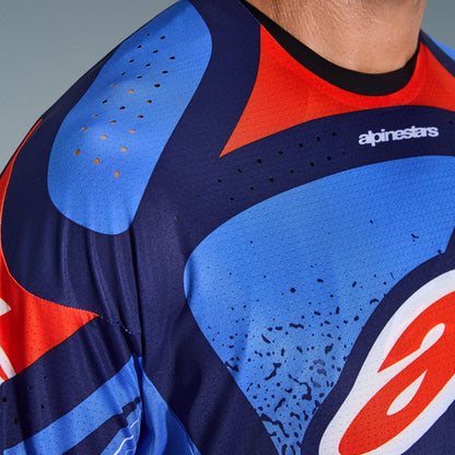 Completo Motocross Alpinestars Techstar Nomur Dark Navy Orange Ucla Blue (Magl. L Pant. 34)