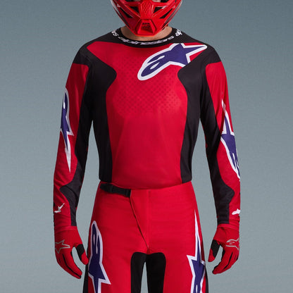 Completo Motocross Alpinestars Fluid Grid 2026 Red Black Purple (Magl. L Pant. 34)