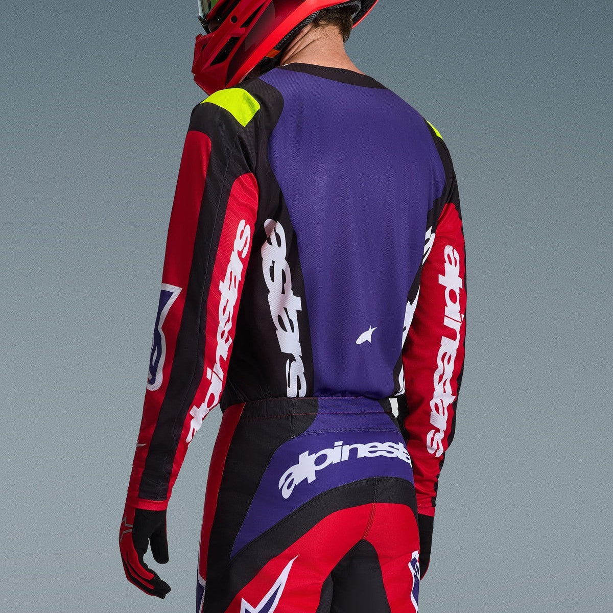 Completo Motocross Alpinestars Fluid Grid 2026 Red Black Purple (Magl. L Pant. 34)
