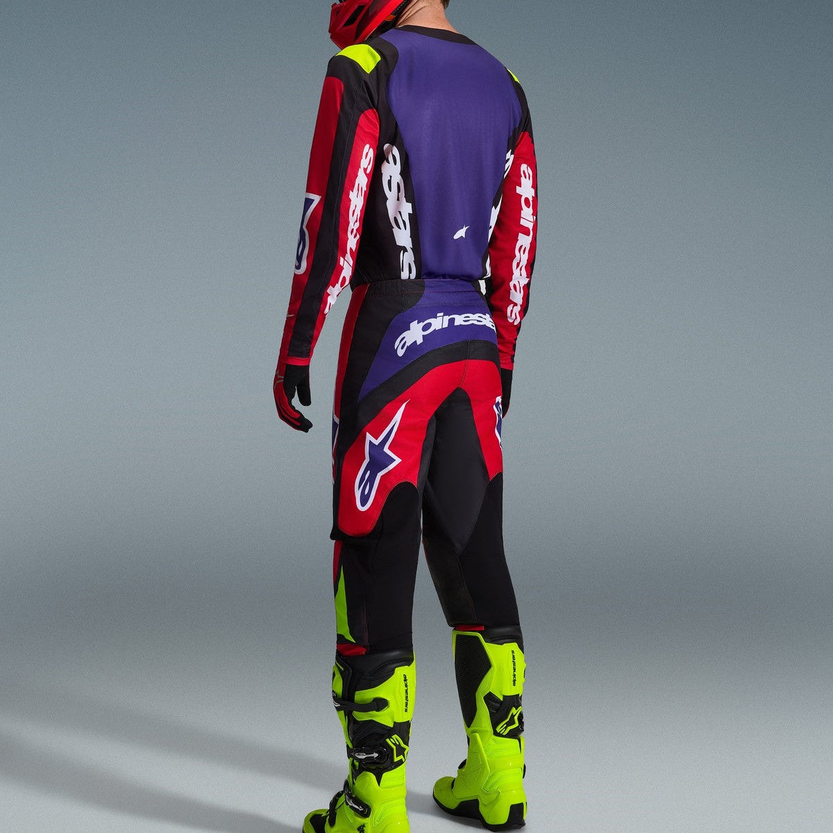 Completo Motocross Alpinestars Fluid Grid 2026 Red Black Purple (Magl. L Pant. 34)