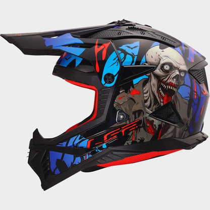 Casco Motocross LS2 MX708 FAST II ZOMBIE II Red Blue